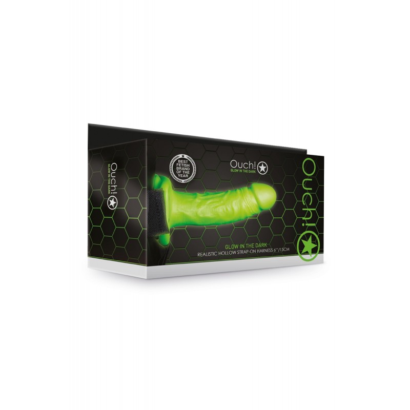 Gode-ceinture creux phosphorescent  18cm - Ouch Gode-ceinture creux phosphorescent  18cm - Ouch