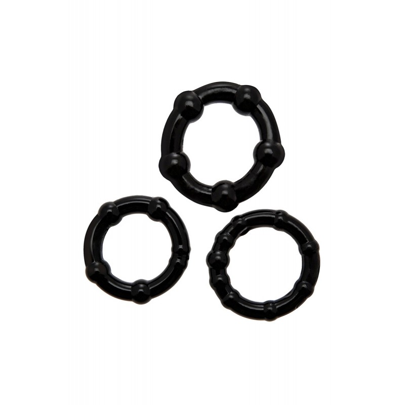 Set 3 Cockrings noir Babooom - Wooomy Set 3 Cockrings noir Babooom - Wooomy