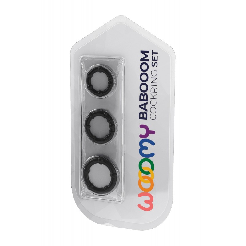 Set 3 Cockrings noir Babooom - Wooomy Set 3 Cockrings noir Babooom - Wooomy