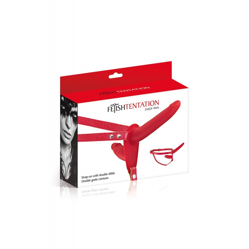 Double gode ceinture rouge - Fetish Tentation Double gode ceinture rouge - Fetish Tentation