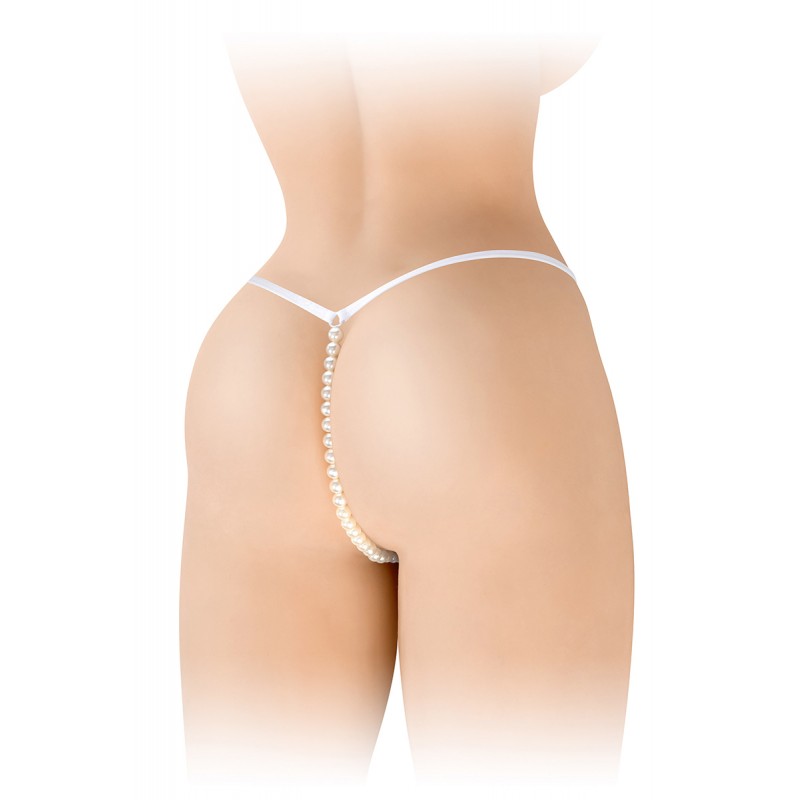 String avec perles Venusina - blanc String avec perles Venusina - blanc