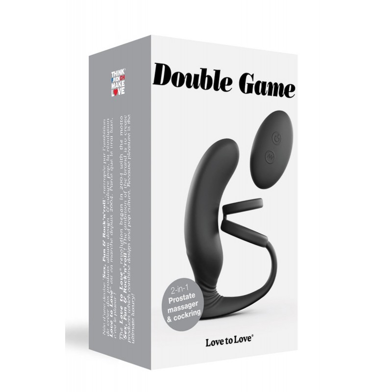 Stimulateur de prostate + cockring Double game Stimulateur de prostate + cockring Double game