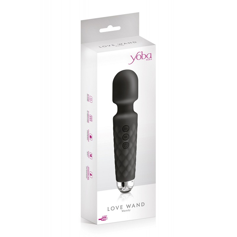 Vibro Love Wand rechargeable noir - Yoba Vibro Love Wand rechargeable noir - Yoba