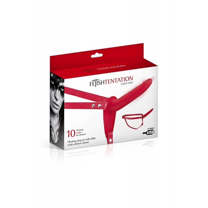 Gode ceinture rouge vibrant Fetish Tentation Gode ceinture rouge vibrant Fetish Tentation