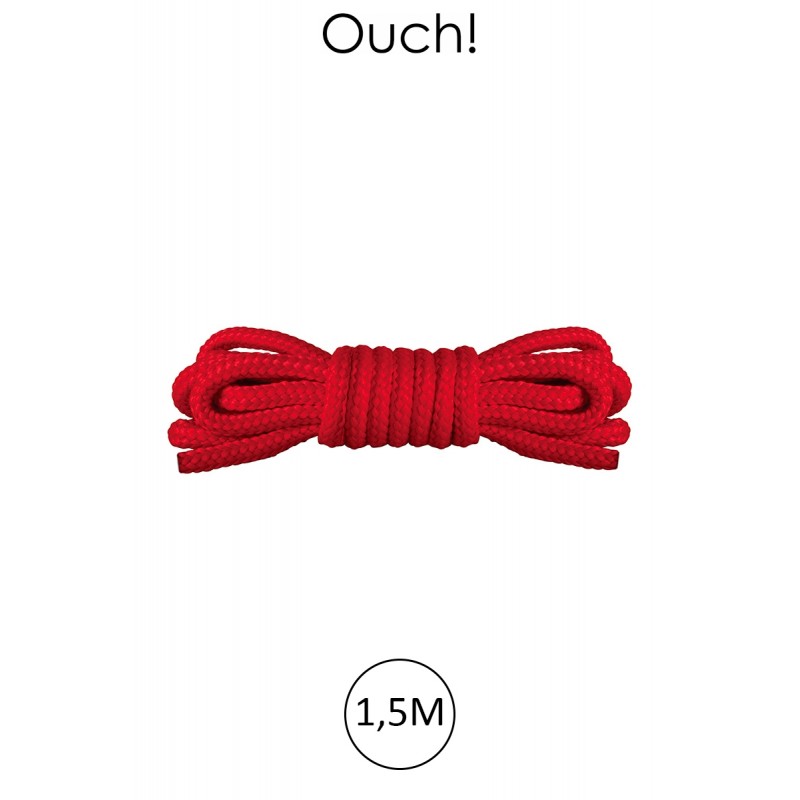 Mini corde de bondage 1,5m rouge - Ouch Mini corde de bondage 1,5m rouge - Ouch