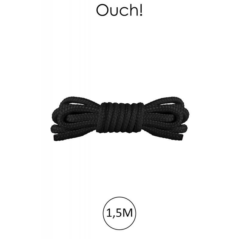 Mini corde de bondage 1,5m noire - Ouch Mini corde de bondage 1,5m noire - Ouch