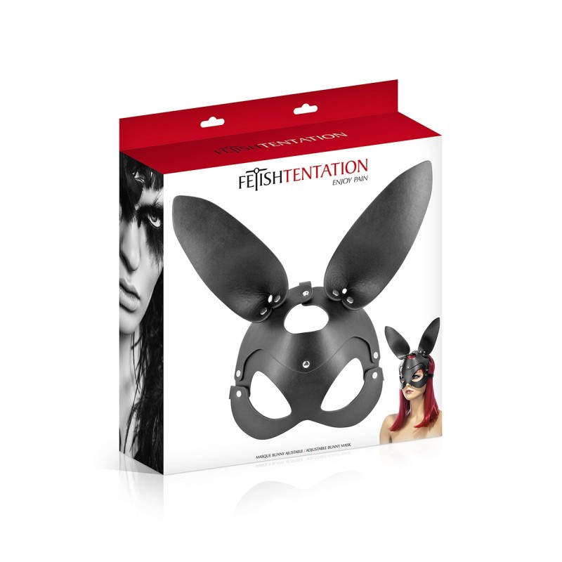 Masque bunny simili cuir réglable - Fetish Tentation Masque bunny simili cuir réglable - Fetish Tentation