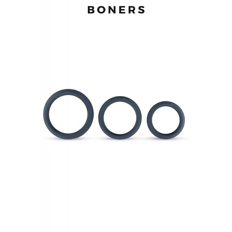 Kit de 3 anneaux de pénis larges - Boners Kit de 3 anneaux de pénis larges - Boners