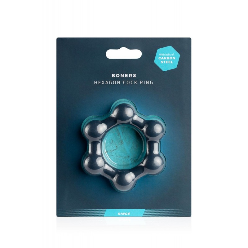 Cockring Hexagonal avec billes en acier - Boners Cockring Hexagonal avec billes en acier - Boners