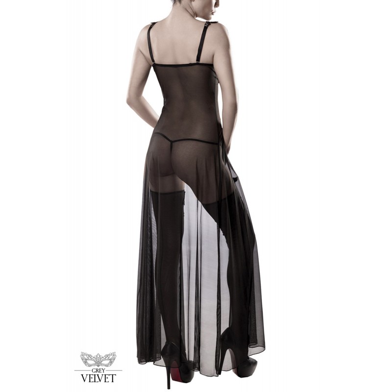 Set déshabillé tulle et dentelle 2 pièces - Grey Velvet Set déshabillé tulle et dentelle 2 pièces - Grey Velvet