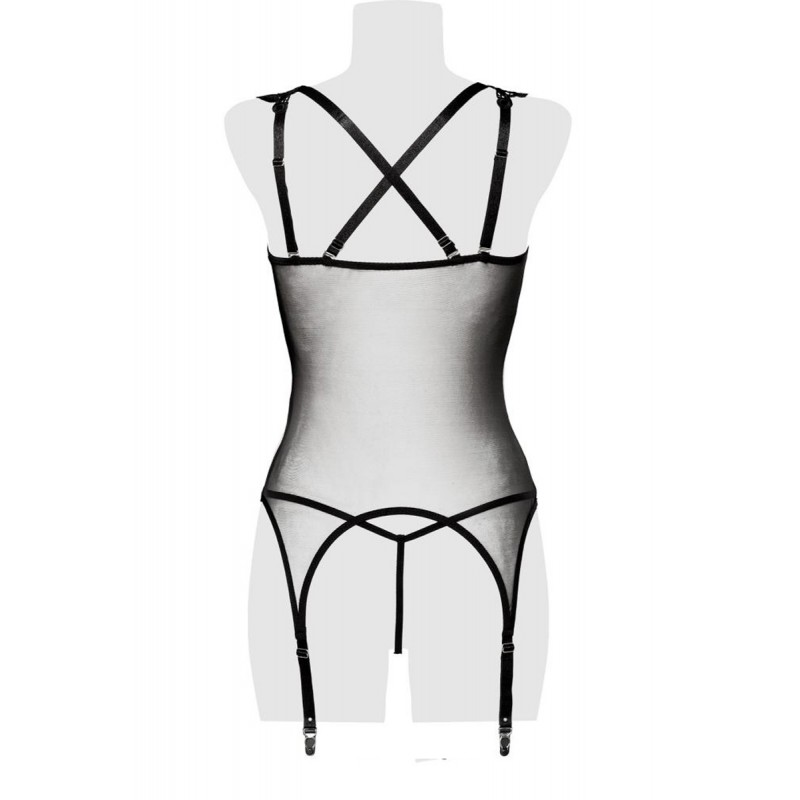 Guépière tulle avec décolleté dentelle - Grey Velvet Guépière tulle avec décolleté dentelle - Grey Velvet