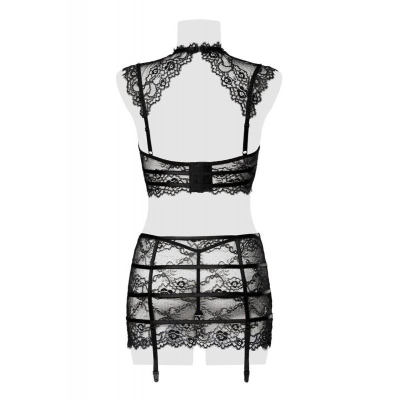 Set érotique jupe à jarretelles et top dentelle - Grey Velvet Set érotique jupe à jarretelles et top dentelle - Grey Velvet