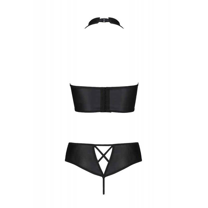 Bustier et string faux cuir Nancy - Passion Bustier et string faux cuir Nancy - Passion