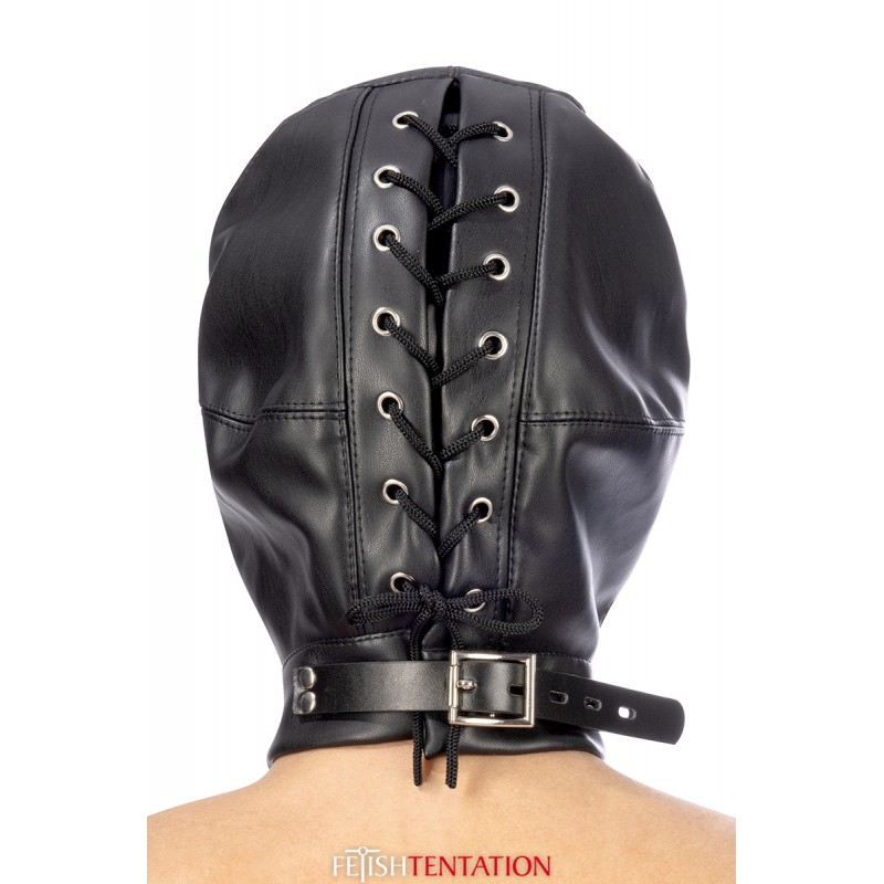 Cagoule BDSM fermée simili cuir - Fetish Tentation Cagoule BDSM fermée simili cuir - Fetish Tentation