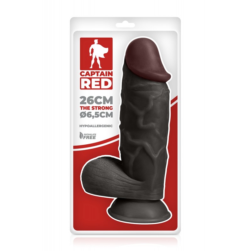 Gode XXL The Strong Black 26 x 6,5 cm - Captain Red Gode XXL The Strong Black 26 x 6,5 cm - Captain Red