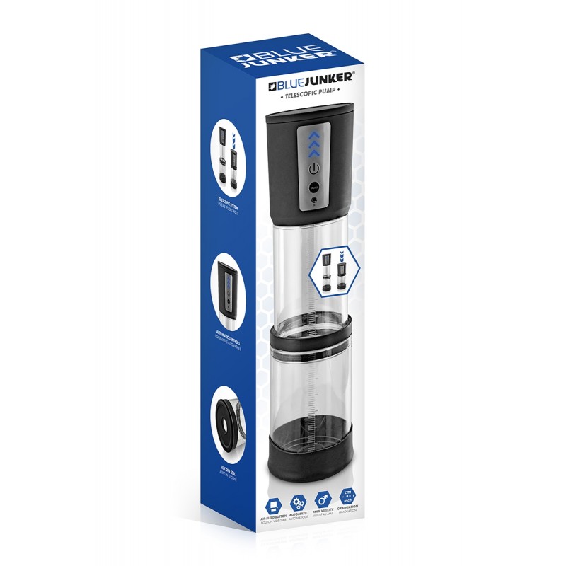 Pompe à pénis automatique télescopique - Blue Junker Pompe à pénis automatique télescopique - Blue Junker