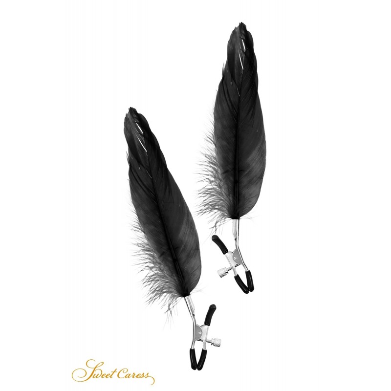 Pinces à seins plume noire - Sweet Caress Pinces à seins plume noire - Sweet Caress