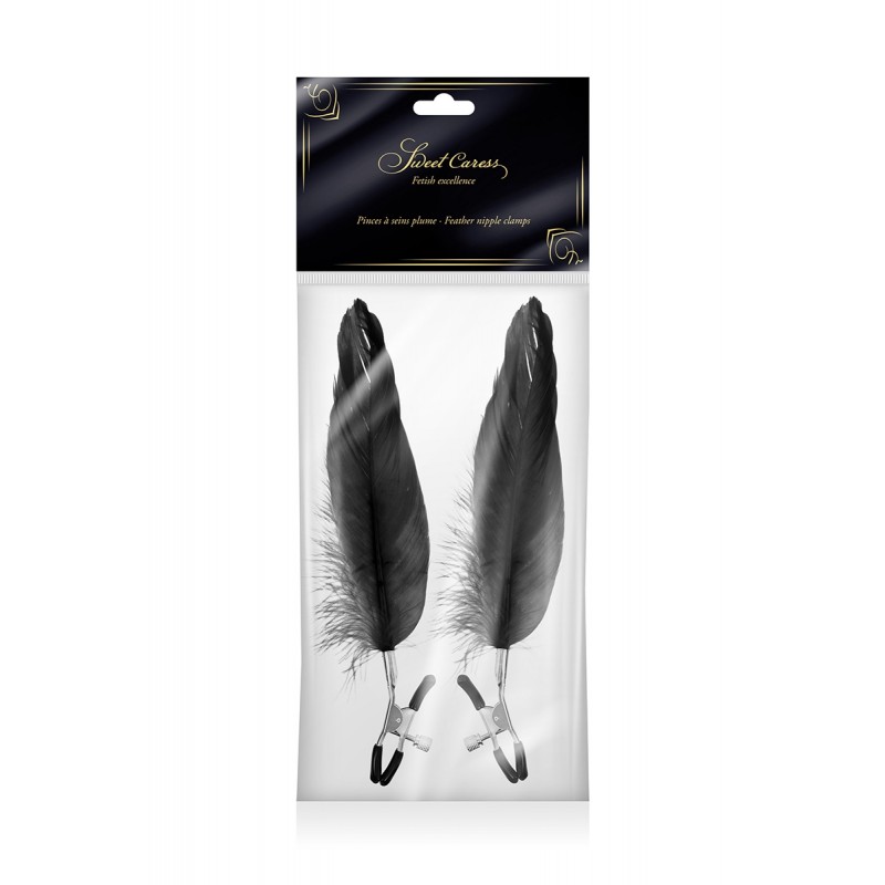 Pinces à seins plume noire - Sweet Caress Pinces à seins plume noire - Sweet Caress