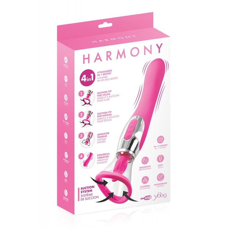 Stimulateur 4 en 1 Harmony fuchsia - Yoba Stimulateur 4 en 1 Harmony fuchsia - Yoba