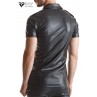 Chemise manches courtes wetlook noire Luca - Regnes Chemise manches courtes wetlook noire Luca - Regnes