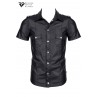 Chemise manches courtes wetlook noire Luca - Regnes Chemise manches courtes wetlook noire Luca - Regnes