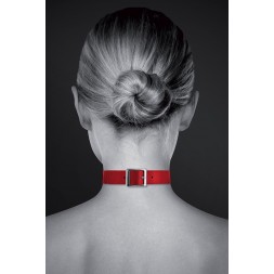 Collier Fetish rouge avec anneau - Bijoux Pour Toi
