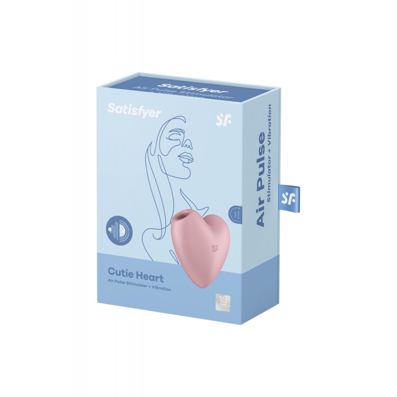 Double stimulateur Cutie Heart rose - Satisfyer Double stimulateur Cutie Heart rose - Satisfyer