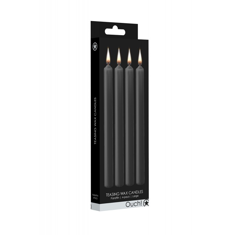 4 bougies SM noires Large - Ouch! 4 bougies SM noires Large - Ouch!