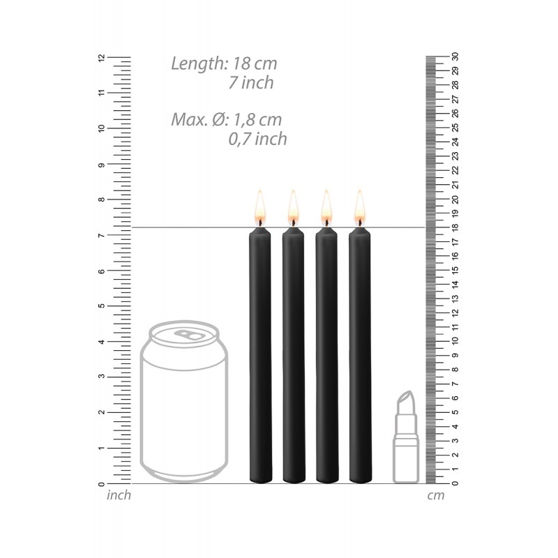 4 bougies SM noires Large - Ouch! 4 bougies SM noires Large - Ouch!