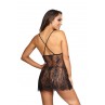 Nuisette dentelle et wetlook noire V-9789 - Axami Nuisette dentelle et wetlook noire V-9789 - Axami