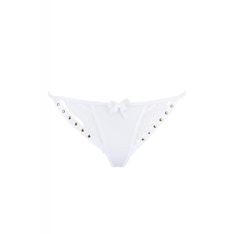 String blanc à clous dorés V-9798 - Axami String blanc à clous dorés V-9798 - Axami