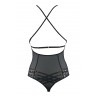 Body string tulle et dentelle noir V-10100 - Axami Body string tulle et dentelle noir V-10100 - Axami