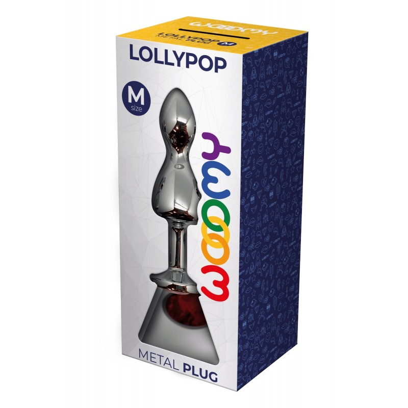 Plug bijou Lollypop rouge M - Wooomy Plug bijou Lollypop rouge M - Wooomy