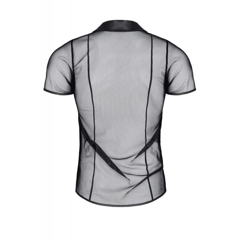 Polo en maille noire transparente - Regnes Polo en maille noire transparente - Regnes