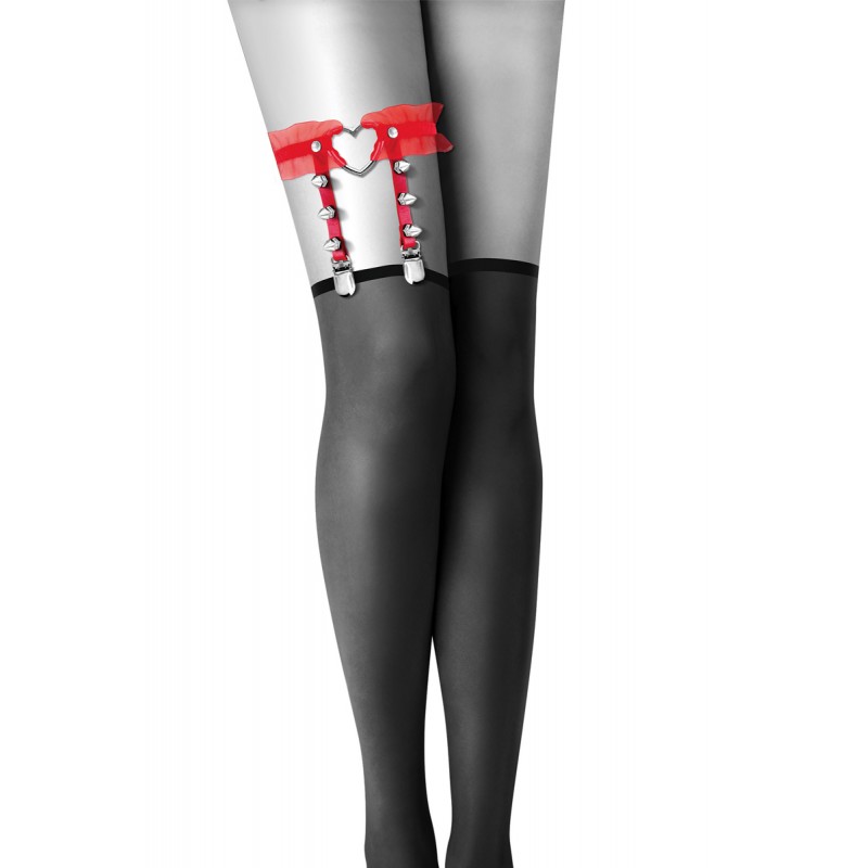 Jarretière rouge avec coeur Jarretière rouge avec coeur