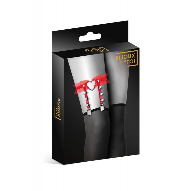 Jarretière rouge avec coeur Jarretière rouge avec coeur