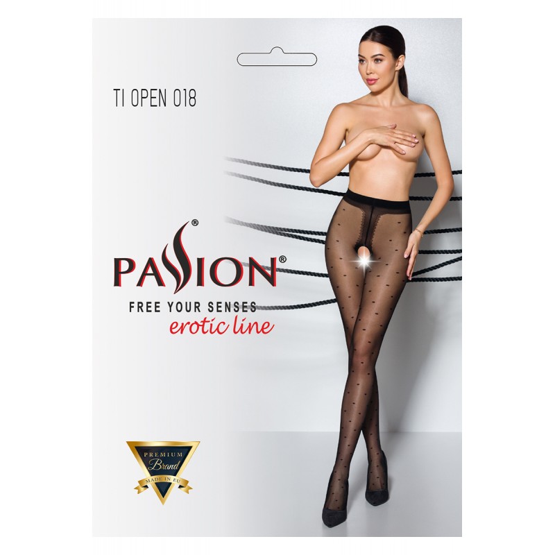 Collants ouverts TI018 20 deniers - noir Collants ouverts TI018 20 deniers - noir