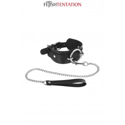 Collier avec anneau & laisse - Fetish Tentation