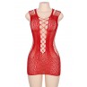 Robe rouge moulante ajourée filet Paris Hollywood