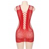 Robe rouge moulante ajourée filet Paris Hollywood
