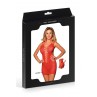 Robe rouge moulante ajourée filet Paris Hollywood