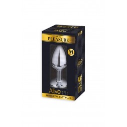 Plug métal bijou noir M - Alive