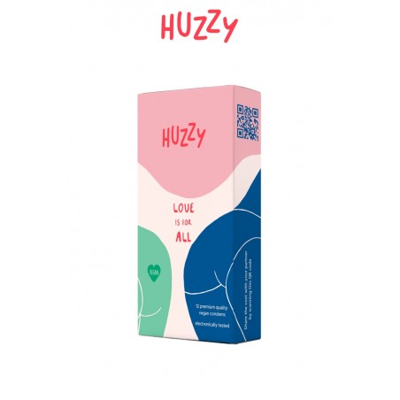 Huzzy - Lot de 12 préservatifs vegan