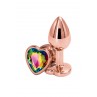 Plug anal aluminium coeur Rose Gold S - Rear Assets