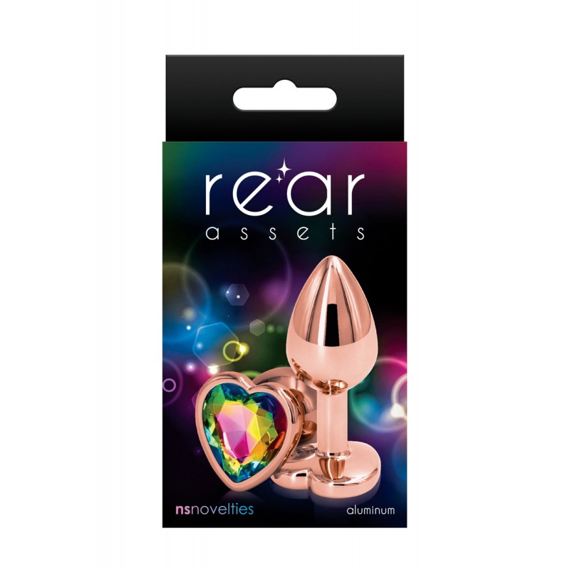 Plug anal aluminium coeur Rose Gold S - Rear Assets