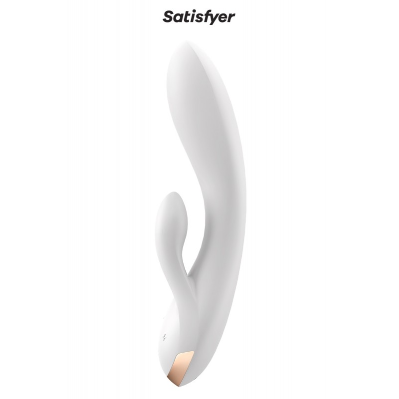 Vibro Rabbit connecté Double Flex blanc - Satisfyer