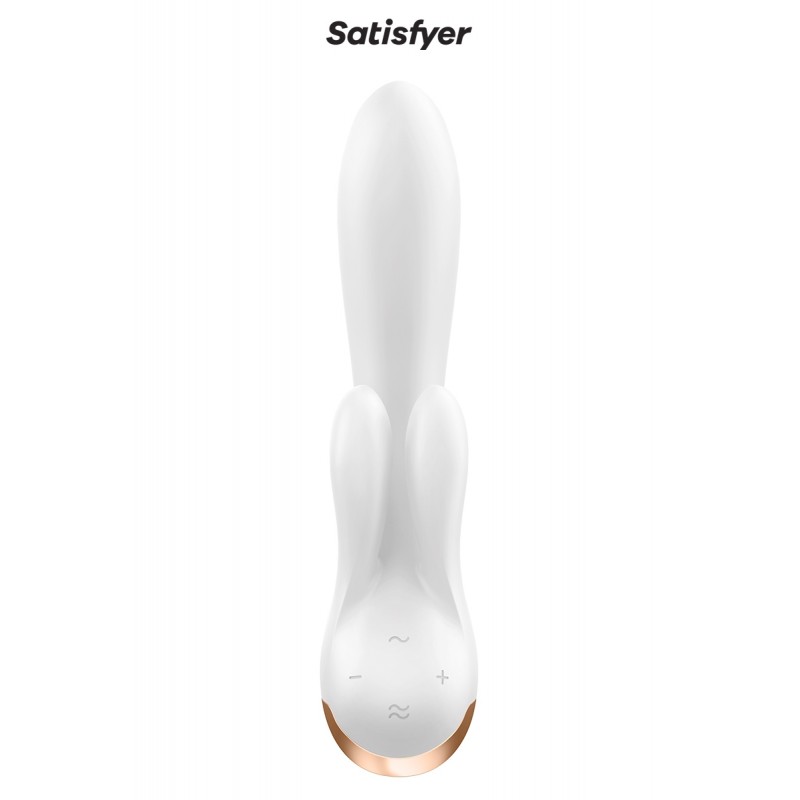 Vibro Rabbit connecté Double Flex blanc - Satisfyer